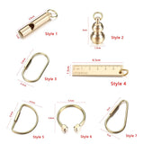 Brass Keychain Whistle Ruler Pendant Jewelry Holders