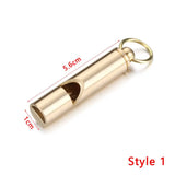 Brass Keychain Whistle Ruler Pendant Jewelry Holders