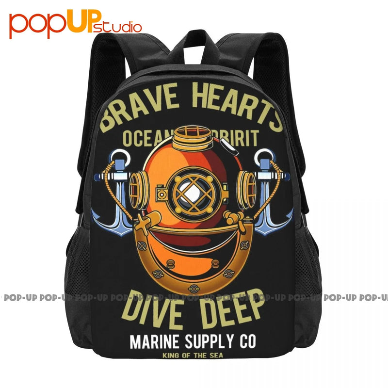 Brave Hearts Dive Deep Diver Backpack Large Capacity Schoolbag