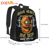 Brave Hearts Dive Deep Diver Backpack Large Capacity Schoolbag