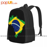 Brazil Flag Backpack Large Capacity Bookbag Portable 3D Printing