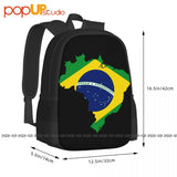 Brazil Flag Backpack Large Capacity Bookbag Portable 3D Printing