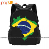 Brazil Flag Backpack Large Capacity Bookbag Portable 3D Printing