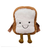 Toast Bread Plush Purse Messenger Bag for Office School Travel