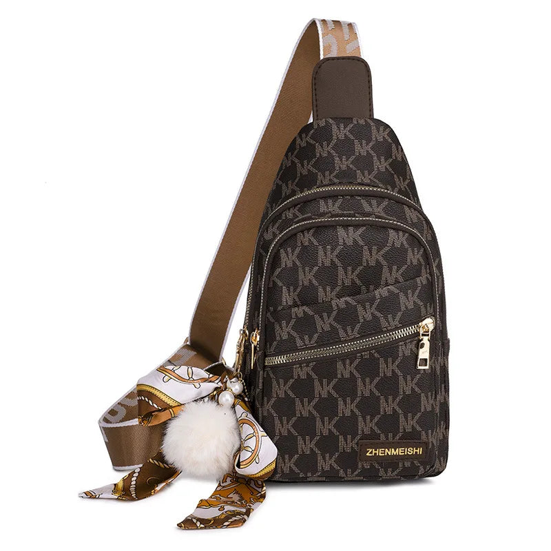 Women's Printed Shoulder Bag Chest Bag Backpack