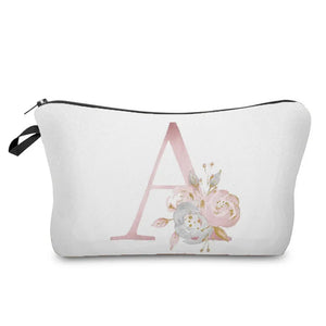 Bridal Party Heat Transfer Flowers Makeup Bag Organizer Cosmetic Pouch Lady