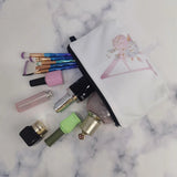 Bridal Party Heat Transfer Flowers Makeup Bag Organizer Cosmetic Pouch Lady