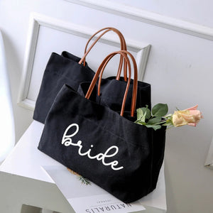 Bride Print Canvas Tote Bag Funny Women Lady Bride Shower Gift