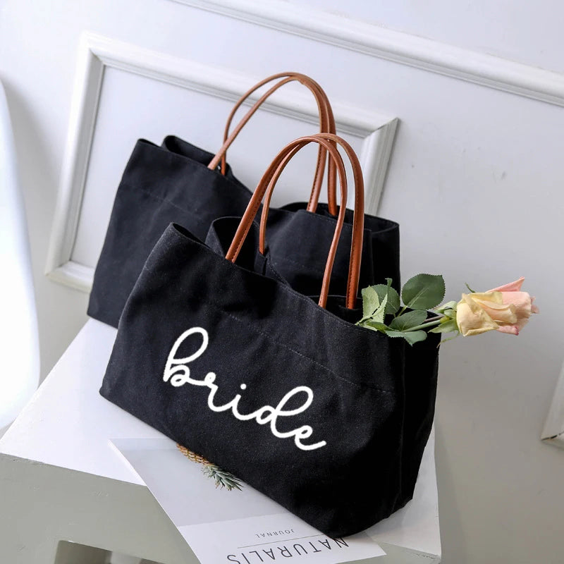 Bride Print Canvas Tote Bag Funny Women Lady Bride Shower Gift
