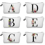 Flower Alphabet Bridesmaid Makeup Bag Cosmetic Gift Women's Bag