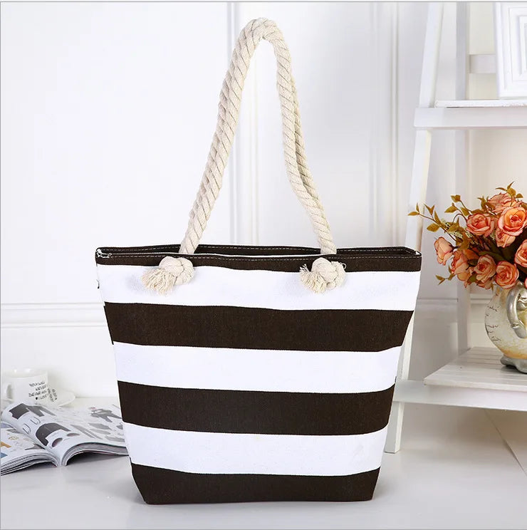 Custom Embroidered Name Beach Tote Bag for Women