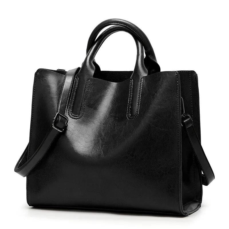 Women's PU Leather Shoulder Bag Casual Messenger Big Capacity Ladies Bag