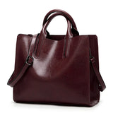 Women's PU Leather Shoulder Bag Casual Messenger Big Capacity Ladies Bag