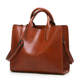 Women's PU Leather Shoulder Bag Casual Messenger Big Capacity Ladies Bag