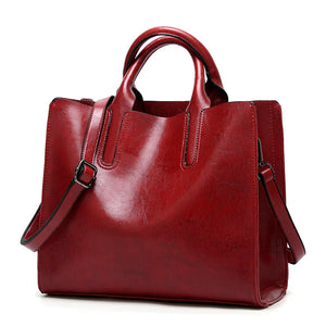 Women's PU Leather Shoulder Bag Casual Messenger Big Capacity Ladies Bag