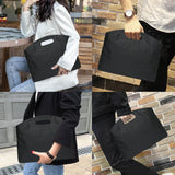 Pink Flower Letter Conference Tablet Bag Business Handbag