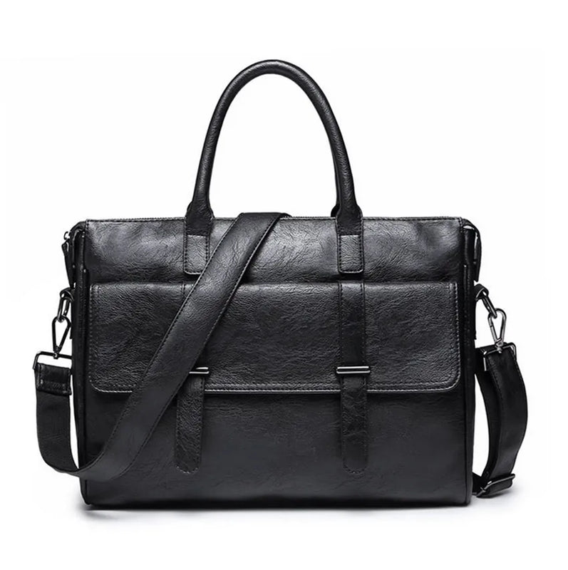 Men Leather Briefcase Bag Business Man Messenger Laptop Shoulder Handbag