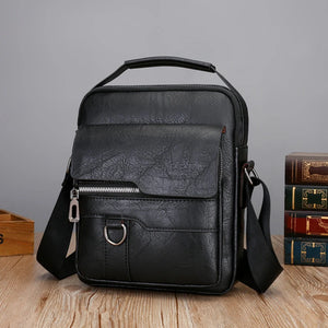 Men's Leather Laptop Briefcase Messenger Bag