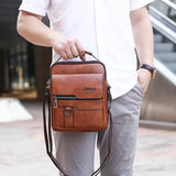 Men's Leather Laptop Briefcase Messenger Bag