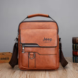 Men's Leather Laptop Briefcase Messenger Bag