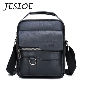 Men's Leather Laptop Briefcase Messenger Bag