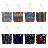 Bright Leopard Tote Bags for Women High Capacity Travel Beach Package