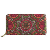 Boho Floral Print Long Wallet Zipper Phone Bag for Girls Clutch Purse