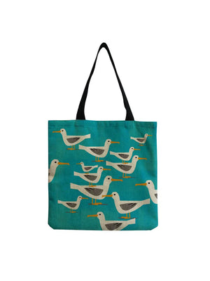 Colorful Pigeon Printed Tote Shoulder Bag Women Eco Reusable Shopper Bag