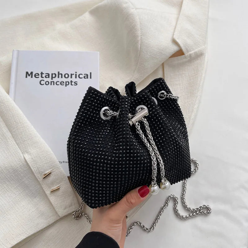 Bright Diamond Mini Chain Bucket Bag Shoulder Crossbody Bags