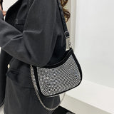 Diamond Shoulder Bag Chains Decor Crossbody Messenger Handbag Totes
