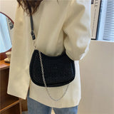 Diamond Shoulder Bag Chains Decor Crossbody Messenger Handbag Totes
