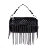 Bright Diamonds Women's Chain Shoulder Bag Fringe Leather Handbag