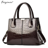 Stone Grain Leather Handbag Large-capacity Single Shoulder Bag