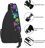 Psychedelic Mushrooms Chest Bag Crossbody Sling Travel Backpack