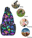 Psychedelic Mushrooms Chest Bag Crossbody Sling Travel Backpack