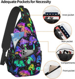 Psychedelic Mushrooms Chest Bag Crossbody Sling Travel Backpack