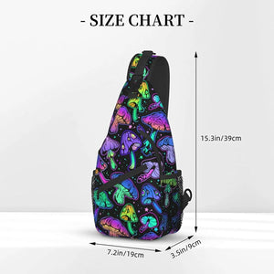Psychedelic Mushrooms Chest Bag Crossbody Sling Travel Backpack