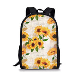 Sunflower Pattern School Bag Padded Back All-match Satchel