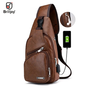 Men's Crossbody Messenger Chest Bag Pack Casual Shoulder Strap Travel Bag