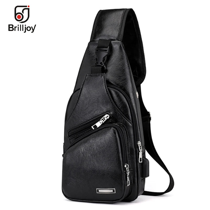 Men's Crossbody Messenger Chest Bag Pack Casual Shoulder Strap Travel Bag
