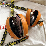 Donut Shape Shoulder Bag Leather Crossbody Bags Girls Round Purse