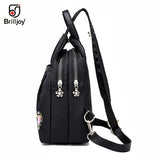 Embroidery Backpack Women Oxford Anti Theft Schoolbag Travel Backpack