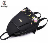 Embroidery Backpack Women Oxford Anti Theft Schoolbag Travel Backpack