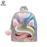 Holographic Unicorn Backpack Girls Laser TPU Schoolbag Large Capacity