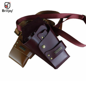 Barber Waist Bag Hair Scissor Storage PU Leather