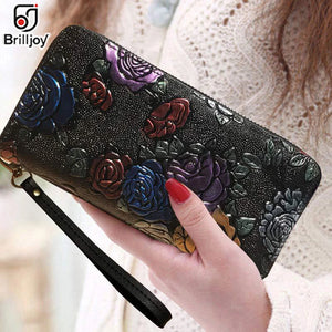 Butterfly Long Wallet Clutch Floral Wristband Bag Female Purse