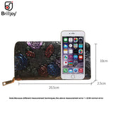 Butterfly Long Wallet Clutch Floral Wristband Bag Female Purse