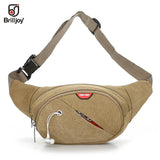 Brilljoy Canvas Waist Pack Shoulder Bags Zipper Chest Travel Fanny Waist Pack