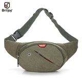 Brilljoy Canvas Waist Pack Shoulder Bags Zipper Chest Travel Fanny Waist Pack