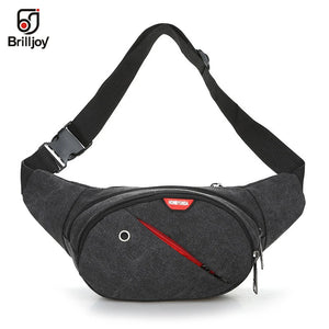 Brilljoy Canvas Waist Pack Shoulder Bags Zipper Chest Travel Fanny Waist Pack